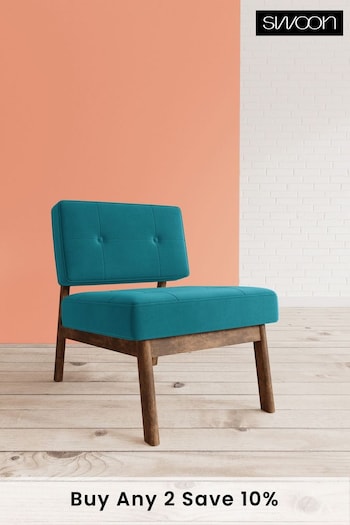 Swoon Easy Velvet Kingfisher Blue Aron Chair (C77234) | £629