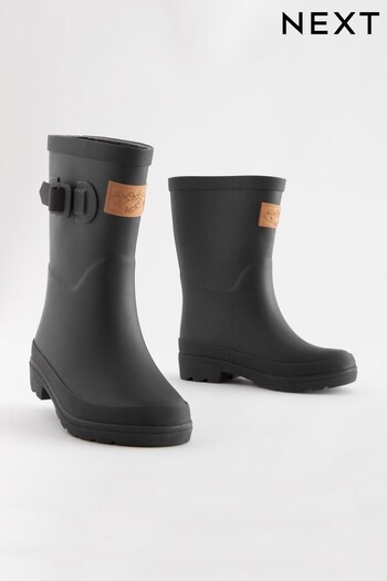 Black Check Lined Buckle Wellies (C77303) | £16 - £19