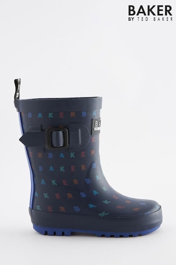 Baker by Ted Baker print Navy Blue Logo Welly Boots (C77458) | £28