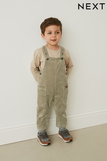 Khaki Green Corduroy Dungarees (3mths-7yrs) (C77549) | £21 - £25