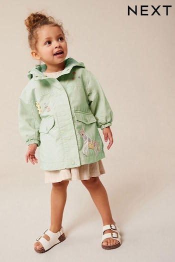 Sage Green Shower Resistant Cotton Trench Coat (3mths-7yrs) (C77615) | £21 - £25