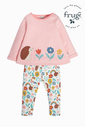 Frugi Pink Oakleigh Striped Outfit Set (C77665) | £34