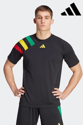 adidas Black Performance Football Fortore 23 T-Shirt (C77742) | £23