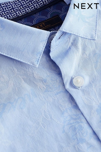 Blue Patterned Long Sleeve Smart Shirt (3mths-7yrs) (C77899) | £16 - £18