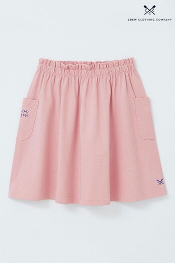 Crew Clothing structured-mercerised Company Pink Cotton A-Line Skirt (C77948) | £24 - £28
