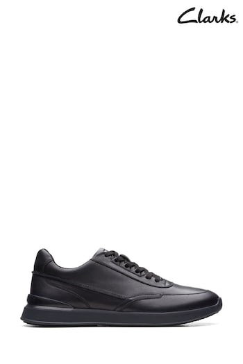 Clarks Black Leather RaceLite Lace Shoes (C78224) | £86
