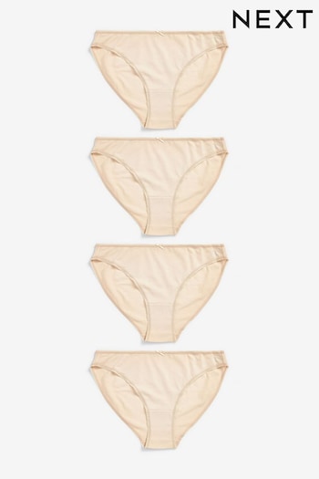 Nude High Leg Cotton Rich Knickers 4 Pack (C78278) | £9