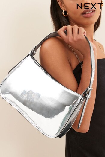 Silver Elongated Shoulder Bag (C78358) | £32