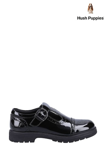 Hush Puppies Junior Paloma Patent Black Shoes (C78516) | £26