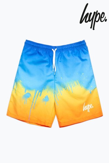 Hype. Boys Red Sunset Drip Script Swim release Shorts (C78790) | £30