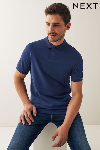 Blue Rich Pique Polo Multi Shirt (C78810) | £18