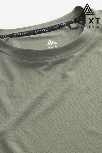 Khaki Green Active Gym & Training Textured T-Shirt (C78945) | £14