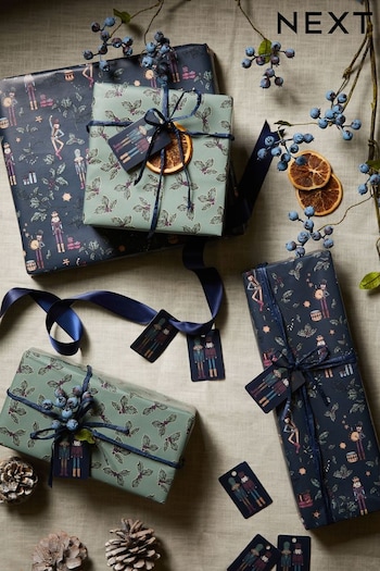 Set of 2 Nutcracker Christmas Wrapping Paper and Accessories (C79008) | £6
