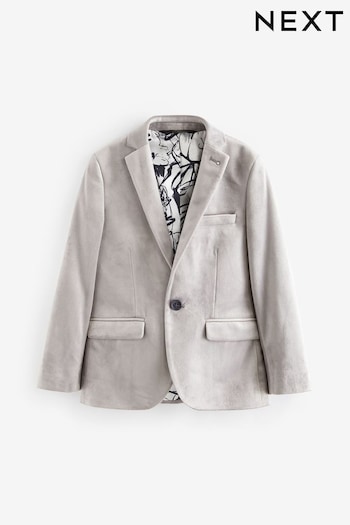 Light Grey Velvet Jacket (3-16yrs) (C79047) | £44 - £56