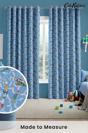Cath Kidston Mid Blue Kids Rocket Made To Measure Curtains (C79345) | £82