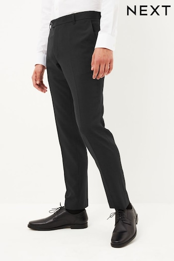 Black Skinny Machine Washable Plain Front Smart Trousers (C79360) | £20