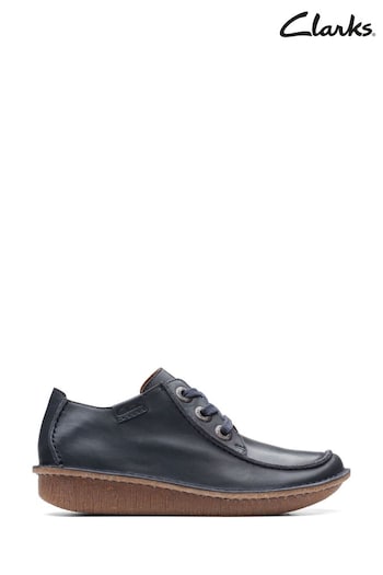 Clarks Navy Leather Funny Dream Shoes Schwarz (C79372) | £77