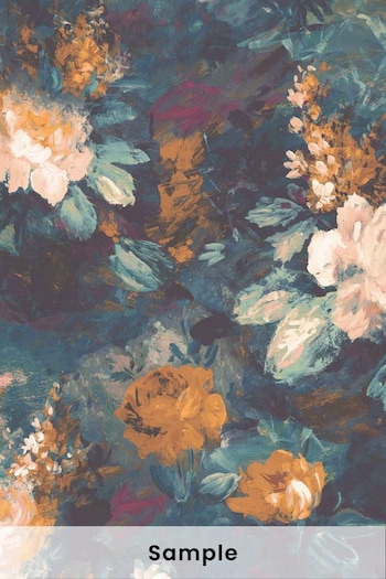 Woodchip & Magnolia Teal Blue Ava Marika Sample Wallpaper (C79496) | £2