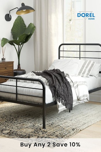 Queer Eye Black Adjustable Base Millie Metal Bed (C79504) | £120 - £150