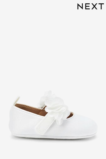 White Satin Bridesmaid Collection Corsage Occasion Baby Shoes (0-18mths) (C79565) | £10