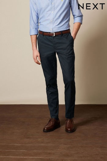 Navy Blue Slim Smart Chino Trousers for (C79612) | £38