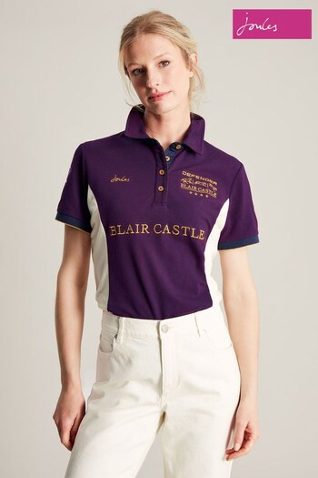 Joules Official Blair Purple Polo Shirt (C79822) | £54.95