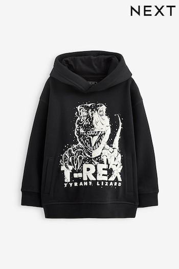 Black Dinosaur Printed Hoodie (3-16yrs) (C79843) | £16 - £24