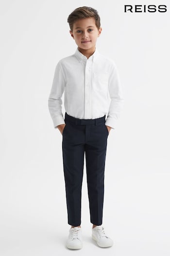 Reiss White Greenwich Senior Slim Fit Button-Down Oxford Shirt (C79883) | £32