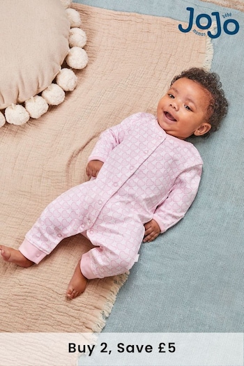 JoJo Maman Bébé Pink Heart Footless Sleepsuit (C7R381) | £16