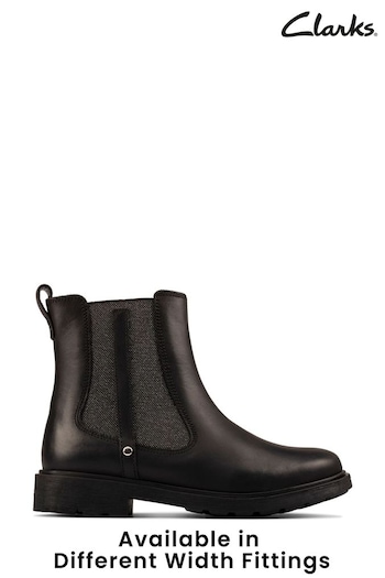 Clarks Black Multi Fit Leather Astrol Orin Boots 999878-WGRN (C80165) | £52 - £56