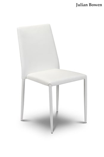 Julian Bowen Set of 4 White Jazz Upholstered Stackable Chairs (C80183) | £260