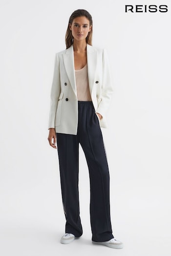 Reiss Navy Odell Wide Leg Pull On Trousers (C80228) | £138