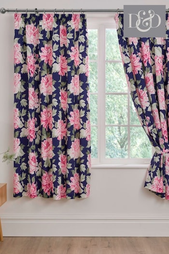 D&D Pink Kirsten Pencil Pleat Curtains (C80266) | £40