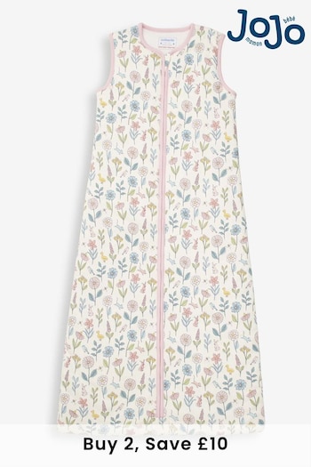 JoJo Maman Bébé Pink Cream Meadow Print 2.5 Tog Toddler Sleeping Bag (C80303) | £30