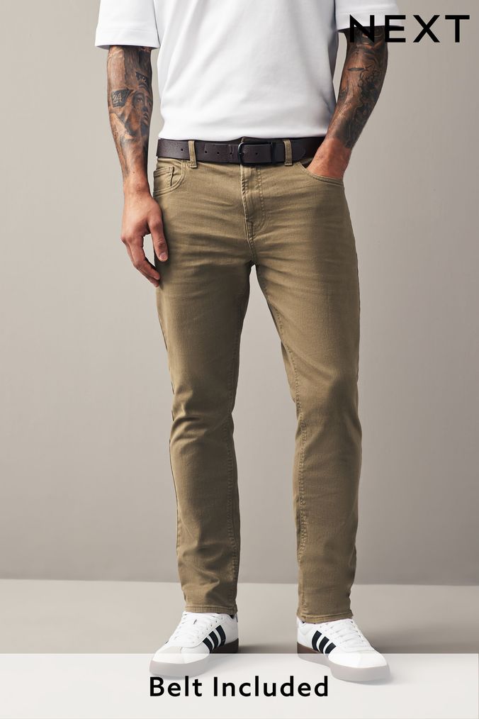 Mens Brown Jeans Brown Slim Straight Jeans Next UK