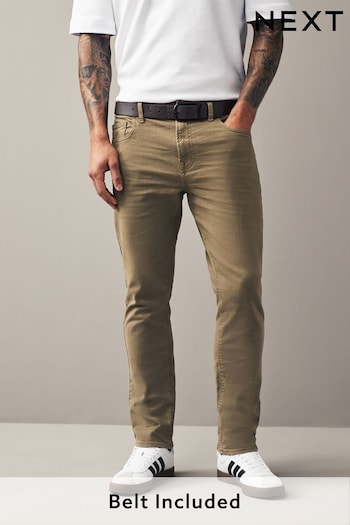 Tan Brown Slim Belted Authentic Jeans (C80329) | £38