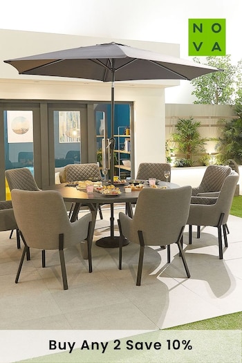 Nova Outdoor Living Grey 6 Seat Round Fabric Outdoor Dining Set (C80797) | £2,600