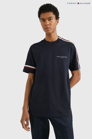 Tommy Hilfiger Blue Global Stripe T-Shirt (C80812) | £65