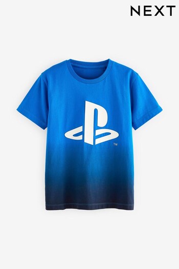 Blue/Black Ombre Short Sleeve Playstation T-Shirt (3-16yrs) (C80860) | £10.50 - £15.50