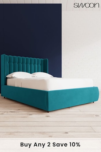 Swoon Easy Velvet Kingfisher Blue Kipling Divan Bed (C80882) | £1,259 - £1,349