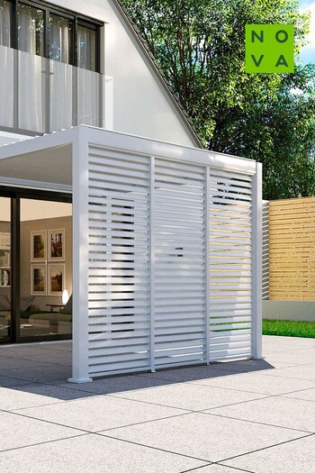 Nova Outdoor Living White Titan Aluminium Pergola 1.33m Side Wall (C80887) | £370