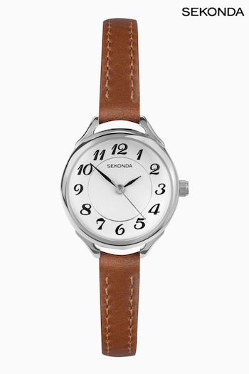 Sekonda Ladies Harley White Leather Strap Watch (C80905) | £30