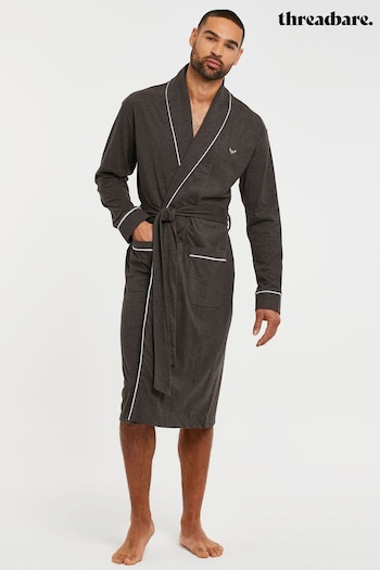Threadbare Dark Grey Lightweight Dressing Gown (C80911) | £28