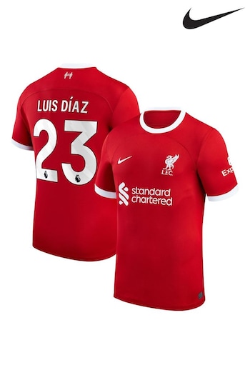 Nike Red Luis Diaz - 23 Liverpool FC Stadium 23/24 Home Football Shirt (C80917) | £98