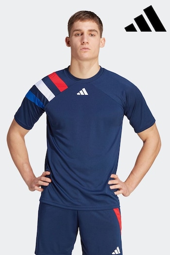 adidas Blue Performance Football Fortore 23 T-Shirt (C80996) | £23