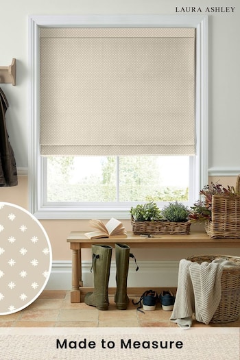 Laura Ashley Natural Louise Star Made To Measure Roman Blinds (C80997) | £84