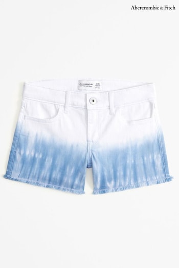 Abercrombie & Fitch Blue Ombré Tie Dye Washed Denim Shorts dot (C81172) | £29