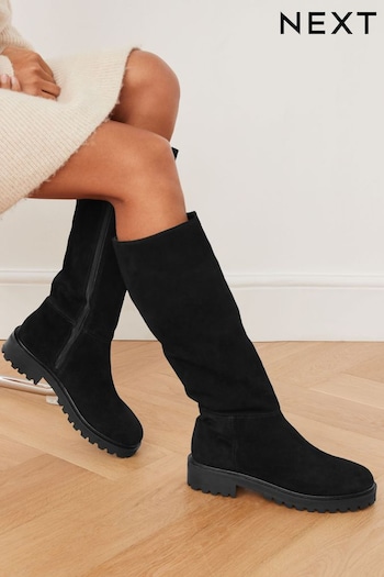 Black Forever Comfort® Knee High Suede Boots Ski (C81320) | £90