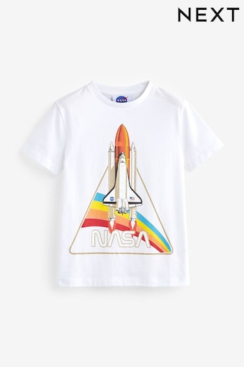White Licensed NASA Print T-Shirt (3-16yrs) (C81332) | £12 - £17