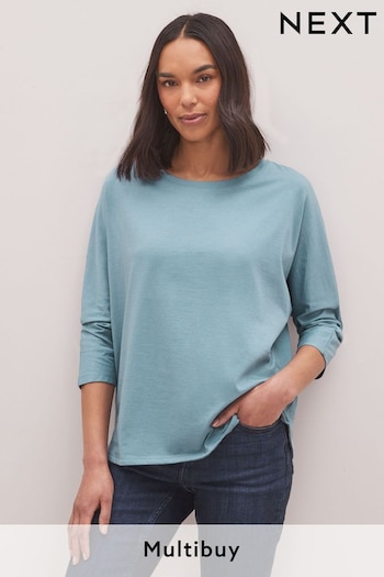 Pale Blue 3/4 Length Sleeve T-Shirt (C81528) | £11